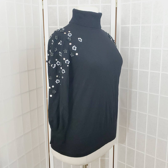 Alfani Floral Turtleneck Sweater Top Size: Medium - Picture 6 of 8